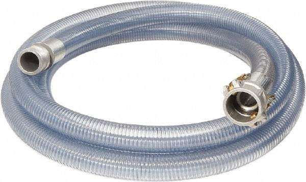 Alliance Hose & Rubber - 3" Inside x 3.48" Outside Diam, Food & Beverage Hose - 12" Bend Radius, Clear, 20' Long, 65 Max psi, 29 Vacuum Rating - Industrial Tool & Supply