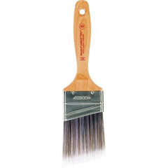 Wooster Brush - 2-1/2" Angled Nylon/Polyester Varnish Brush - 2-15/16" Bristle Length, 6-1/2" Maple Beavertail Handle - Industrial Tool & Supply