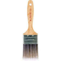 Wooster Brush - 2-1/2" Flat Nylon/Polyester Varnish Brush - 2-15/16" Bristle Length, 6-1/2" Maple Beavertail Handle - Industrial Tool & Supply