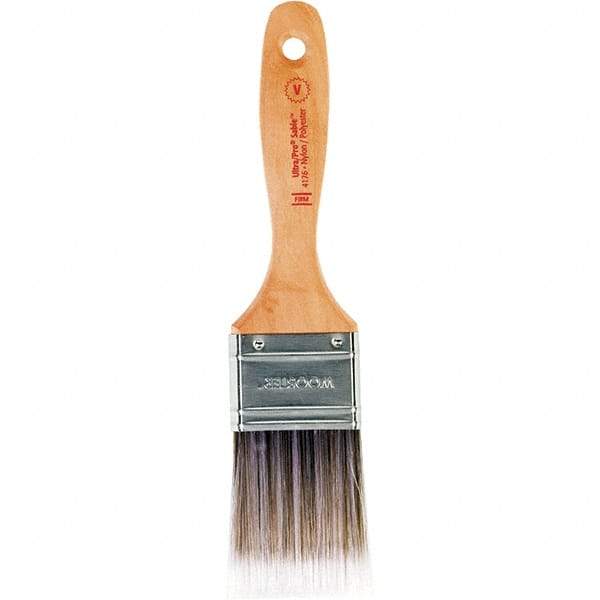 Wooster Brush - 2" Flat Nylon/Polyester Varnish Brush - 2-11/16" Bristle Length, 6-1/2" Maple Beavertail Handle - Industrial Tool & Supply