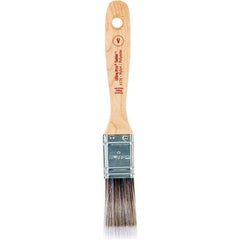 Wooster Brush - 1" Flat Nylon/Polyester Varnish Brush - 2-3/16" Bristle Length, 6-1/2" Maple Beavertail Handle - Industrial Tool & Supply