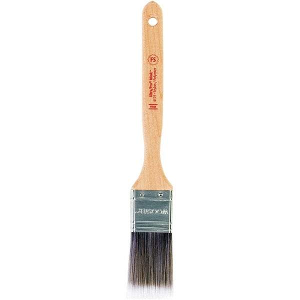 Wooster Brush - 1-1/2" Flat Nylon/Polyester Sash Brush - 2-7/16" Bristle Length, 7.88" Maple Fluted Handle - Industrial Tool & Supply