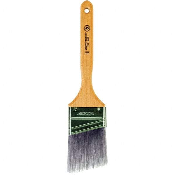 Wooster Brush - 2-1/2" Angled Synthetic Sash Brush - 2-15/16" Bristle Length, 7.77" Maple Fluted Handle - Industrial Tool & Supply
