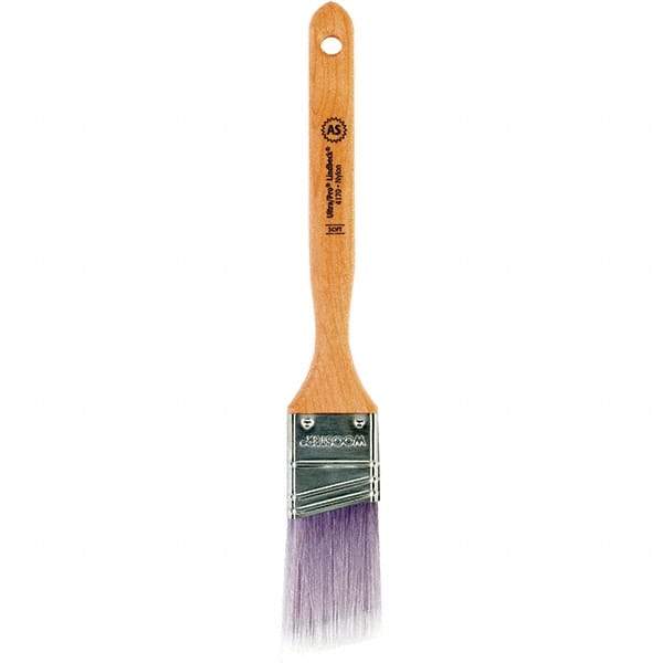 Wooster Brush - 1-1/2" Angled Synthetic Sash Brush - 2-7/16" Bristle Length, 7.77" Maple Fluted Handle - Industrial Tool & Supply