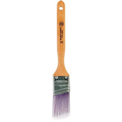 Wooster Brush - 1-1/2" Angled Synthetic Sash Brush - 2-7/16" Bristle Length, 7.77" Maple Fluted Handle - Industrial Tool & Supply