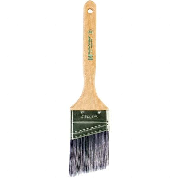 Wooster Brush - 2-1/2" Angled Synthetic Sash Brush - 2-15/16" Bristle Length, 7.88" Maple Fluted Handle - Industrial Tool & Supply