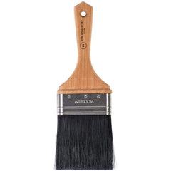 Wooster Brush - 3" Flat Synthetic Varnish Brush - 3-3/16" Bristle Length, 5-1/2" Maple Beavertail Handle - Industrial Tool & Supply