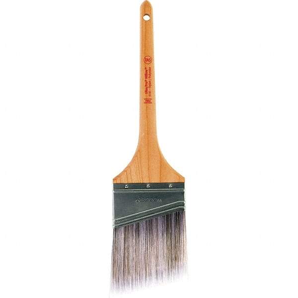 Wooster Brush - 3" Angled Nylon/Polyester Sash Brush - 2-15/16" Bristle Length, 8" Maple Rattail Handle - Industrial Tool & Supply