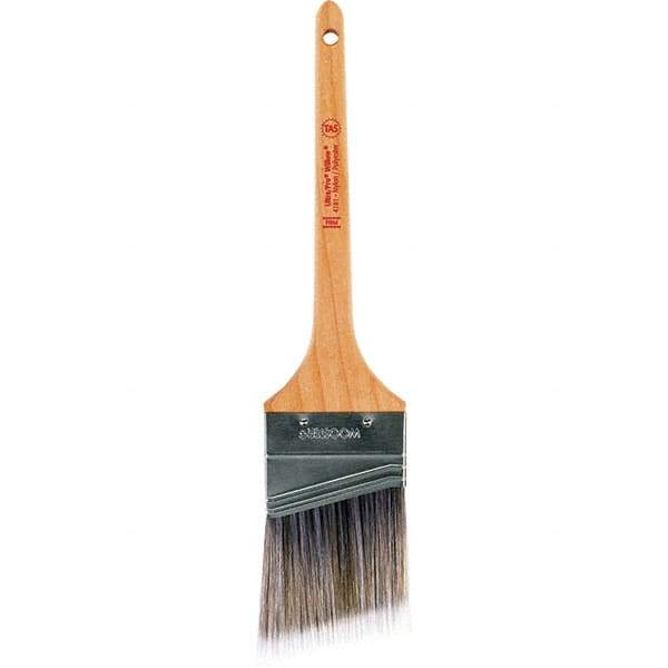 Wooster Brush - 2-1/2" Angled Nylon/Polyester Sash Brush - 2-11/16" Bristle Length, 8" Maple Rattail Handle - Industrial Tool & Supply