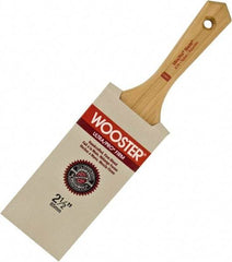 Wooster Brush - 3-1/2" Flat Nylon/Polyester Varnish Brush - 3-11/16" Bristle Length, 5-1/2" Maple Beavertail Handle - Industrial Tool & Supply