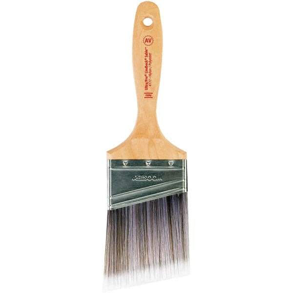 Wooster Brush - 3" Angled Nylon/Polyester Varnish Brush - 3-3/16" Bristle Length, 6-1/2" Maple Beavertail Handle - Industrial Tool & Supply