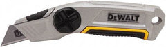 DeWALT - Fixed Utility Knife - 2-1/2" Bi-Metal Blade, Yellow & Silver Metal Handle, 1 Blade Included - Industrial Tool & Supply