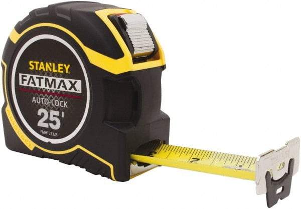 Stanley - 25' x 1-1/4" Tape Measure - 1/16" Graduation - Industrial Tool & Supply