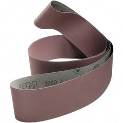 3M - 3" Wide x 132" OAL, 240 Grit, Aluminum Oxide Abrasive Belt - Aluminum Oxide, Coated, Cloth Backing, Series 302D - Industrial Tool & Supply