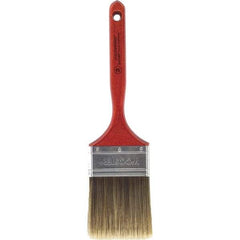 Wooster Brush - 3" Flat Nylon/Polyester Sash Brush - 3-3/16" Bristle Length, 7-3/16" Wood Fluted Handle - Industrial Tool & Supply