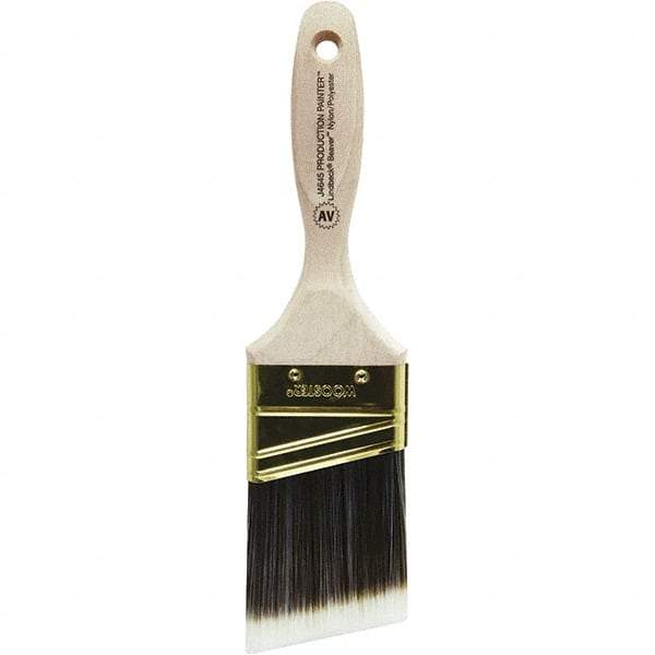 Wooster Brush - 2-1/2" Angled Nylon/Polyester Varnish Brush - 2-15/16" Bristle Length, 5-5/8" Plastic Beavertail Handle - Industrial Tool & Supply