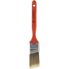 Wooster Brush - 1-1/2" Angled Nylon/Polyester Sash Brush - 2-7/16" Bristle Length, 7-3/16" Wood Fluted Handle - Industrial Tool & Supply
