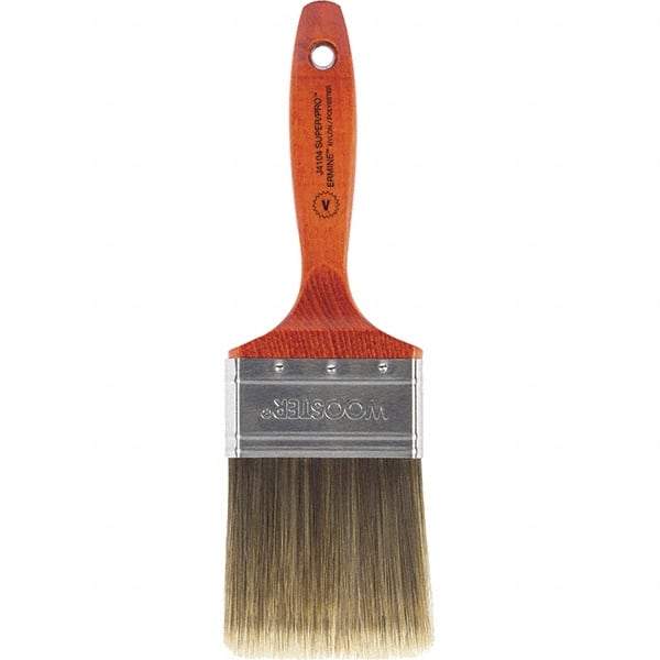Wooster Brush - 3" Flat Nylon/Polyester Varnish Brush - 3-3/16" Bristle Length, 5-1/2" Wood Beavertail Handle - Industrial Tool & Supply