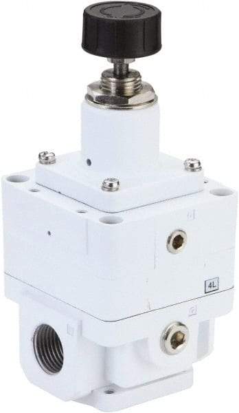 PRO-SOURCE - 1/2 NPT Port, 265 CFM, Standard Regulator - 1.45 to 116 psi Range, 145 Max psi Supply Pressure, 1/8" Gauge Port Thread, 2.76" Wide x 6.1" High - Industrial Tool & Supply