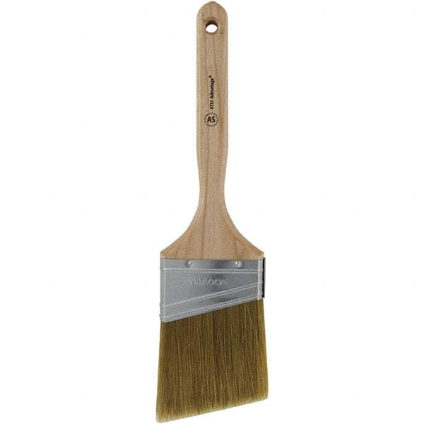 Wooster Brush - 3" Angled Hog Sash Brush - 3-3/16" Bristle Length, 7-1/8" Plastic Fluted Handle - Industrial Tool & Supply