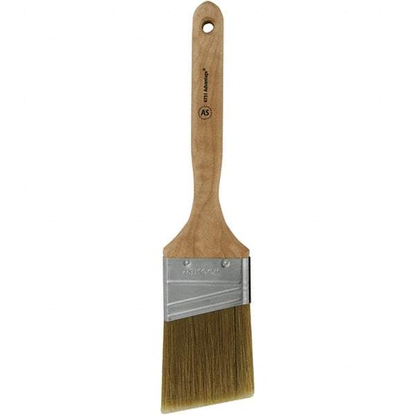 Wooster Brush - 2-1/2" Angled Hog Sash Brush - 2-15/16" Bristle Length, 7-1/8" Plastic Fluted Handle - Industrial Tool & Supply