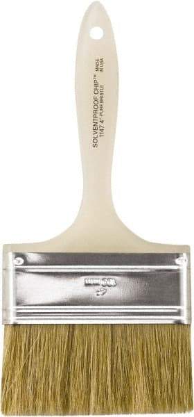 Wooster Brush - 4" Flat Hog Chip Brush - 1-15/16" Bristle Length, 5-5/8" Plastic Beavertail Handle - Industrial Tool & Supply