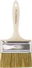 Wooster Brush - 4" Flat Hog Chip Brush - 1-15/16" Bristle Length, 5-5/8" Plastic Beavertail Handle - Industrial Tool & Supply