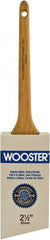 Wooster Brush - 2-1/2" Angled Hog Sash Brush - 2-7/16" Bristle Length, 8" Maple Rattail Handle - Industrial Tool & Supply