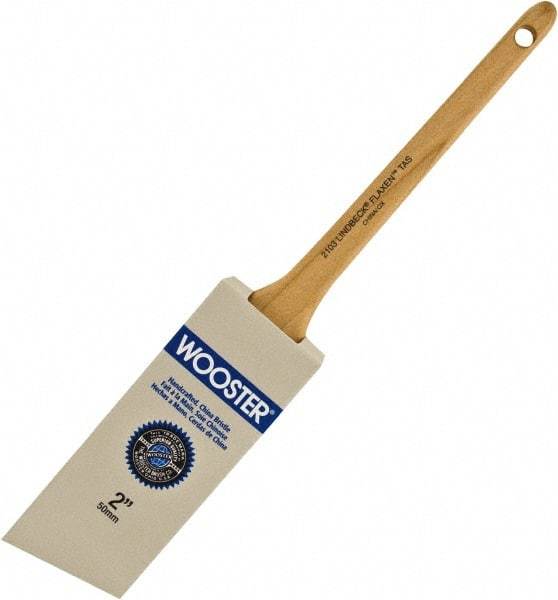 Wooster Brush - 2" Angled Hog Sash Brush - 2-3/16" Bristle Length, 8" Maple Rattail Handle - Industrial Tool & Supply