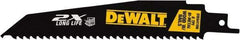 DeWALT - 6" Long x 1" Thick, High Speed Steel Reciprocating Saw Blade - Tapered Profile, 6 TPI, Toothed Edge, Universal Shank - Industrial Tool & Supply