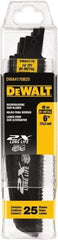 DeWALT - 6" Long x 1" Thick, High Speed Steel Reciprocating Saw Blade - Straight Profile, 10 TPI, Toothed Edge, Universal Shank - Industrial Tool & Supply