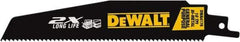 DeWALT - 6" Long x 1" Thick, High Speed Steel Reciprocating Saw Blade - Straight Profile, 10 TPI, Toothed Edge, Universal Shank - Industrial Tool & Supply