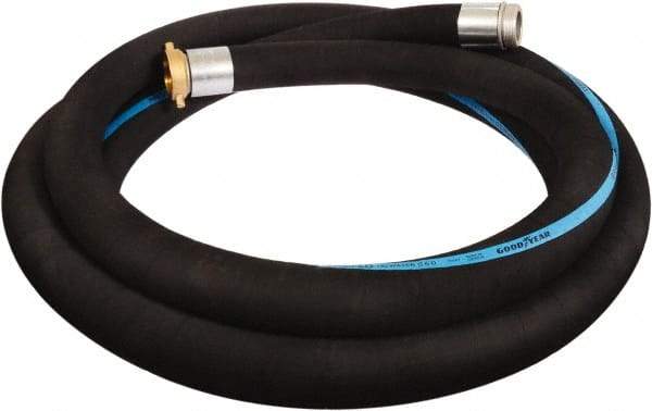 Alliance Hose & Rubber - 3" ID x 3.42 OD, 150 Working psi, Black Synthetic Rubber Water & Discharge Hose - Male x Female NPSH Ends, 20' Long, -25 to 200°F - Industrial Tool & Supply