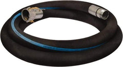 Alliance Hose & Rubber - 1-1/2" ID x 1.87 OD, 150 Working psi, Black Synthetic Rubber Water & Discharge Hose - Female Camlock x Male Nipple Ends, 20' Long, -25 to 200°F - Industrial Tool & Supply