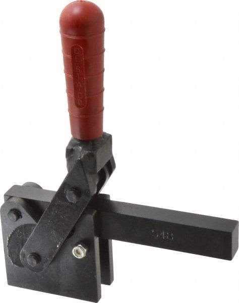 De-Sta-Co - 2,500 Lb Holding Capacity, Vertical Handle, Manual Hold Down Toggle Clamp - 129° Handle Movement, 199° Bar Opening, Solid Bar, Straight Base, Electro-Plated Zinc, Carbon Steel - Industrial Tool & Supply