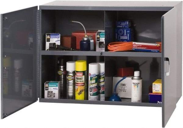 Durham - 1 Shelf Wall Storage Cabinet - Steel, 33-3/4" Wide x 12-7/8" Deep x 23-7/8" High, Gray - Industrial Tool & Supply