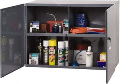 Durham - 1 Shelf Wall Storage Cabinet - Steel, 33-3/4" Wide x 12-7/8" Deep x 23-7/8" High, Gray - Industrial Tool & Supply