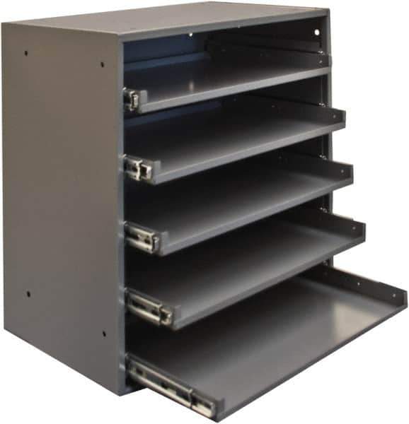 Durham - 5 Drawer, Small Parts Heavy Duty Bearing Slide Rack Cabinet - 12-1/2" Deep x 20-1/2" Wide x 21" High - Industrial Tool & Supply