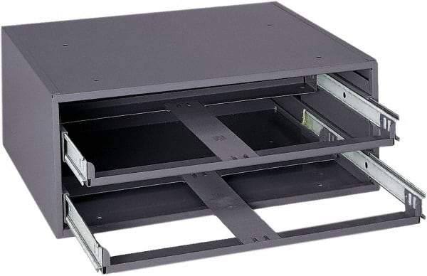 Durham - 2 Drawer, Small Parts Slide Rack Cabinet - 11-3/4" Deep x 15-1/4" Wide x 6-1/4" High - Industrial Tool & Supply