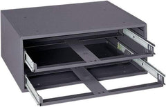 Durham - 2 Drawer, Small Parts Slide Rack Cabinet - 11-3/4" Deep x 15-1/4" Wide x 6-1/4" High - Industrial Tool & Supply