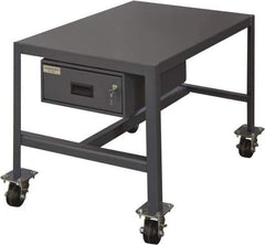 Durham - Machine Work Table with Drawer - Steel, Gray, 24" Long x 18" Deep x 24" High - Industrial Tool & Supply
