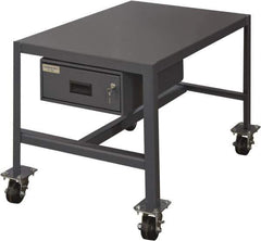 Durham - Machine Work Table with Drawer - Steel, Gray, 36" Long x 24" Deep x 30" High - Industrial Tool & Supply