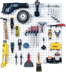Triton - 18" Wide x 36" High Peg Board Kit - 2 Panels, 28 Hooks, Steel, White - Industrial Tool & Supply