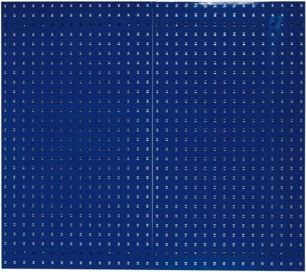 Triton - 24" Wide x 42-1/2" High Industrial Steel Tool Peg Board System - 2 Panels, Steel, Blue - Industrial Tool & Supply