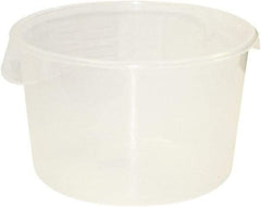 Rubbermaid - Round, Clear Polypropylene Food Storage Container - 8.1" High x 13.1" Wide - Industrial Tool & Supply
