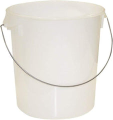 Rubbermaid - Round, White Polyethylene Food Storage Container - 14" High x 13.1" Wide - Industrial Tool & Supply