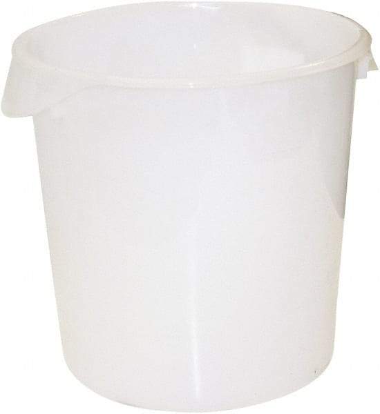 Rubbermaid - Round, White Polyethylene Food Storage Container - 14" High x 13.1" Wide - Industrial Tool & Supply