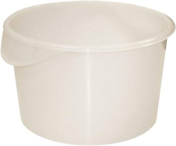 Rubbermaid - Round, White Polyethylene Food Storage Container - 8.1" High x 13.1" Wide - Industrial Tool & Supply