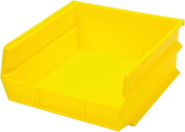 Triton - 10-7/8" Deep, Yellow Polypropylene Hopper Stacking Bin - 5" High x 11" Wide x 10-7/8" Long - Industrial Tool & Supply