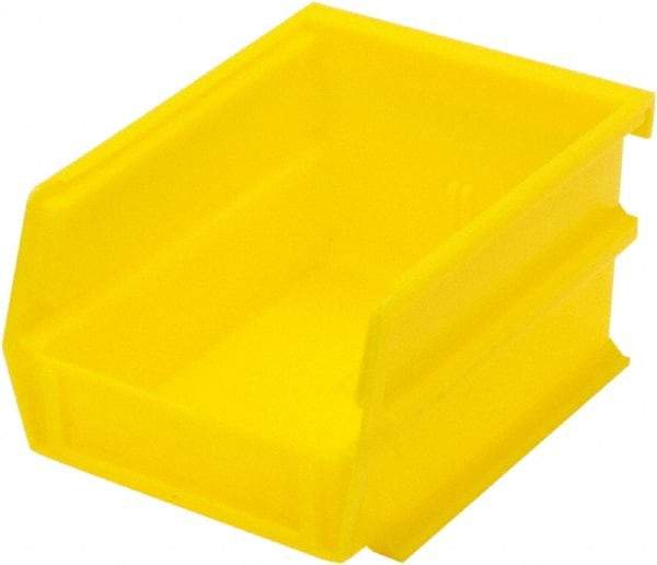 Triton - 5-3/8" Deep, Yellow Polypropylene Hopper Stacking Bin - 3" High x 4-1/8" Wide x 5-3/8" Long - Industrial Tool & Supply